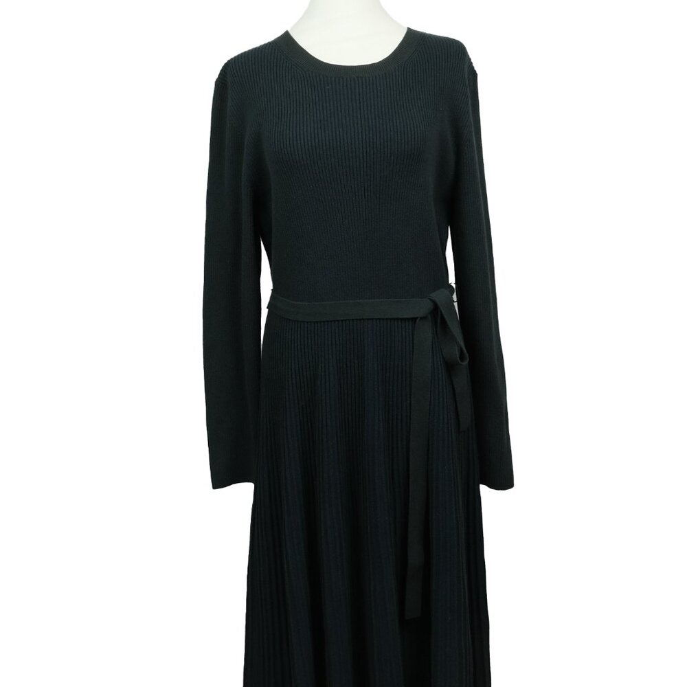 Boden Pleated Knit Dress Navy Size 16-18 Workwear Casual Elegant - Picture 11 of 11